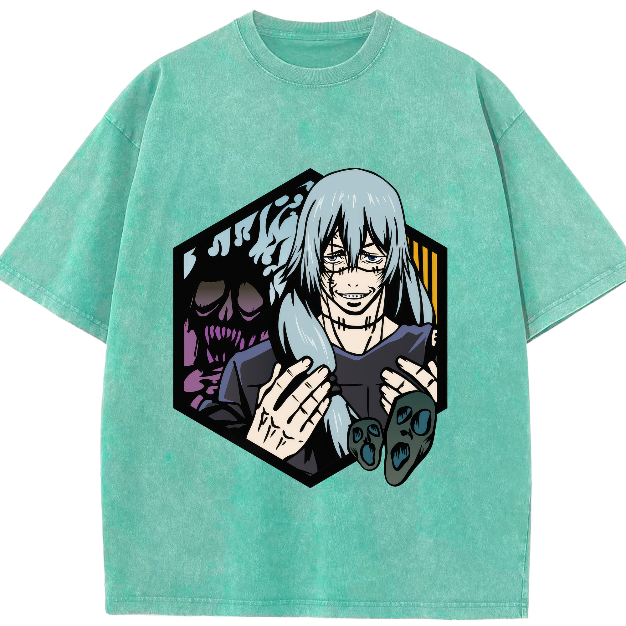 （画像用） 呪術廻戦 Jujutsu Kaisen 綿100% ヴィンテージ風 半袖Tシャツ（フロントプリント）